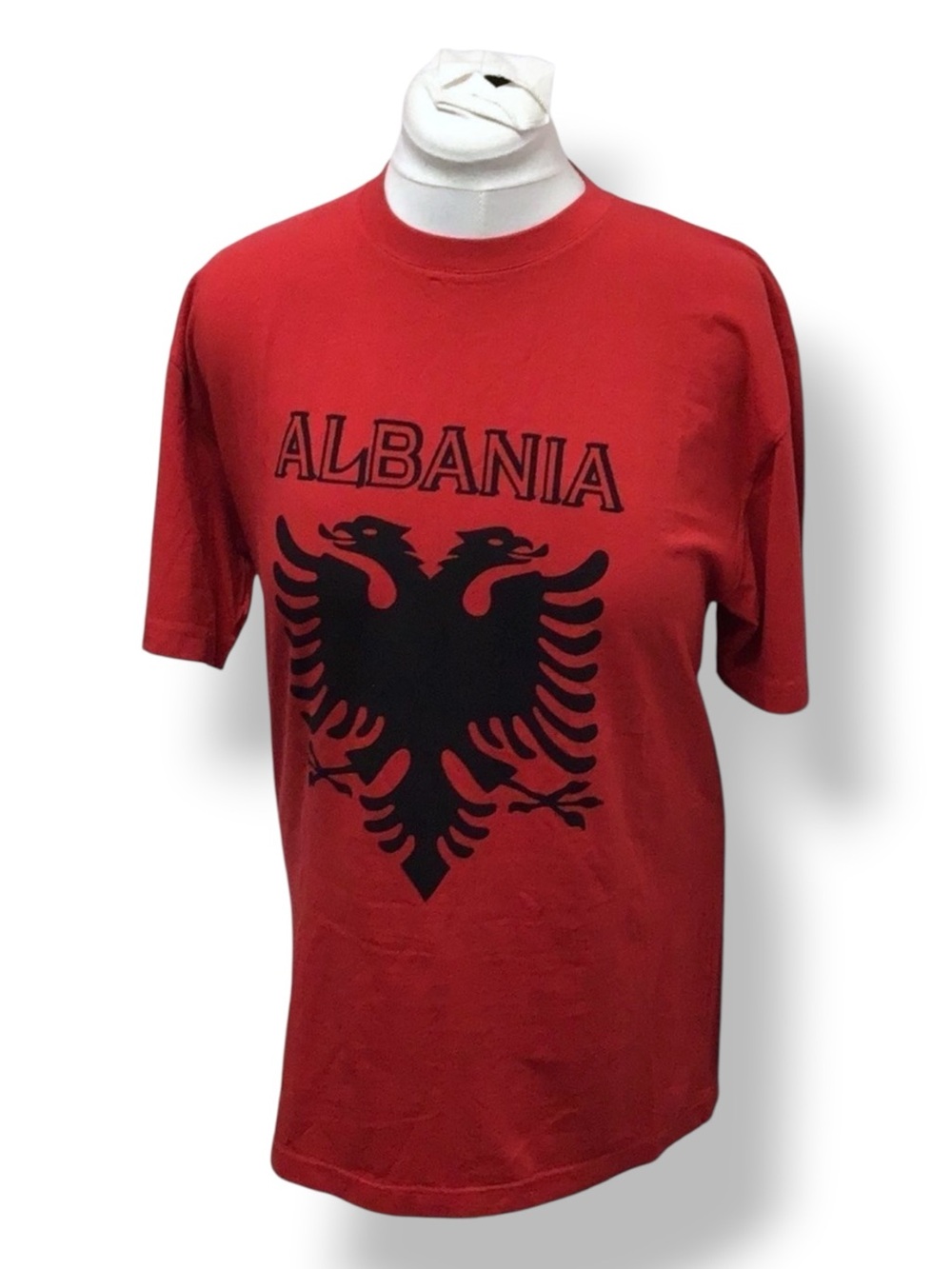 Cultural Unisex Albanian Eagle Emblem Graphic Tee Shirt, Red, size L - Picture 2 of 7